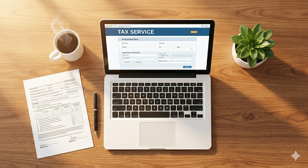 홈택스 종합소득세 신고 화면과 세금 서류 작성