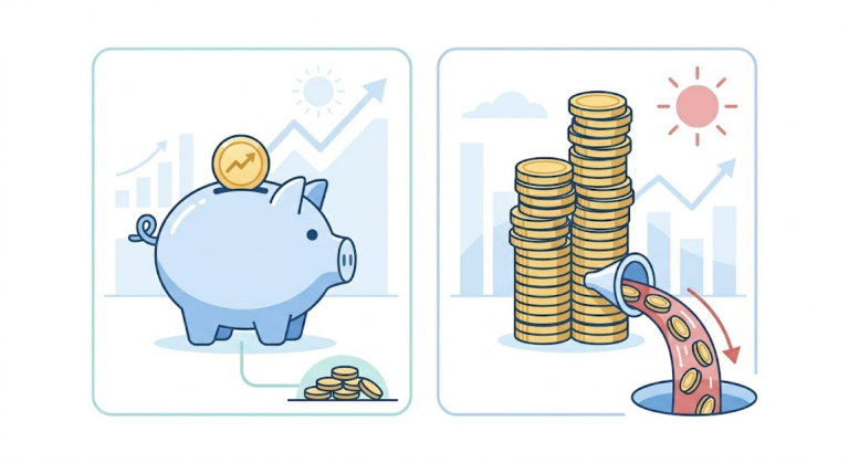 ETF 투자 기초 개념 — 여러 종목을 한 바구니에 담는 분산투자 구조 일러스트